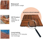 10 PCS Interlocking Deck Tiles, Solid Wood Patio Flooring Outdoor Waterproof - Image 4