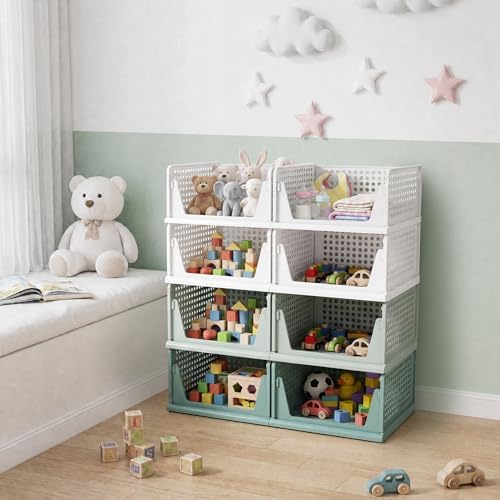Pinkpum Green Boy Closet Organizers and Storage Stackable Plastic Drawer Basket - Image 5