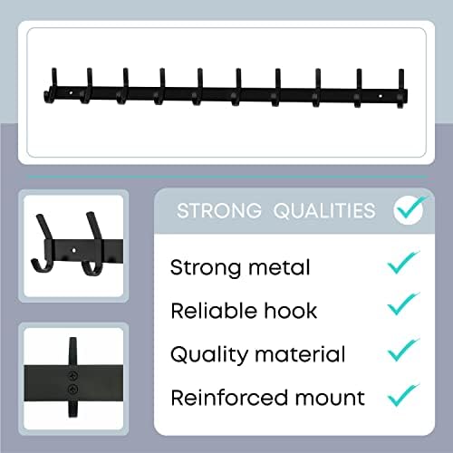 Coat Rack Wall Mount – 30 Inch Stainless Steel Hook Rail - Image 3