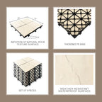 JJWOOD Stone-Look Interlocking Deck Tiles, Matte Rock Texture Outdoor Floor - Image 4