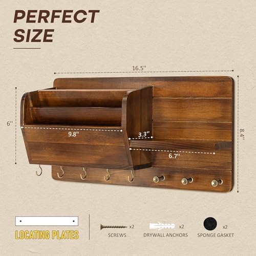 Rebee Vision Pine Wood Key Holder Wall Mount - Image 2