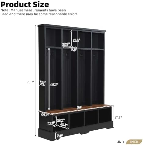4-in-1 Hall Tree with Storage Bench Shoe Organizer/ Shelves - Image 2