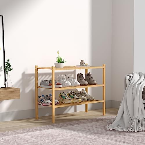 ROMGUAR CRAFT 3 Tier Bamboo Shoe Rack - Image 7