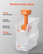 VEVOR Plastic Stackable Storage Bins, 10.9 x 5.5 x 5.1 inch, Plastic Containers - Image 6