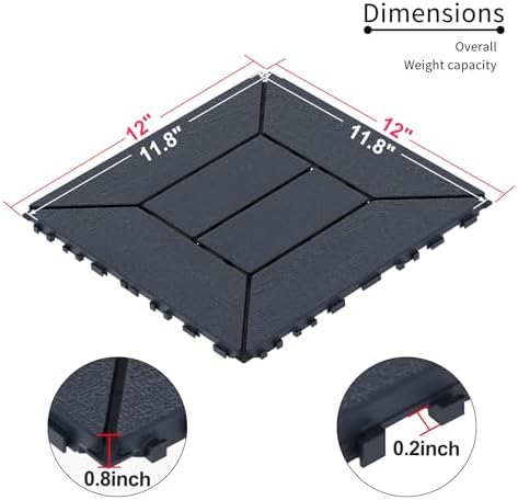 Ball & Cast Plastic Interlocking Deck Tiles, Non-Slip Drainage Holes - Image 2