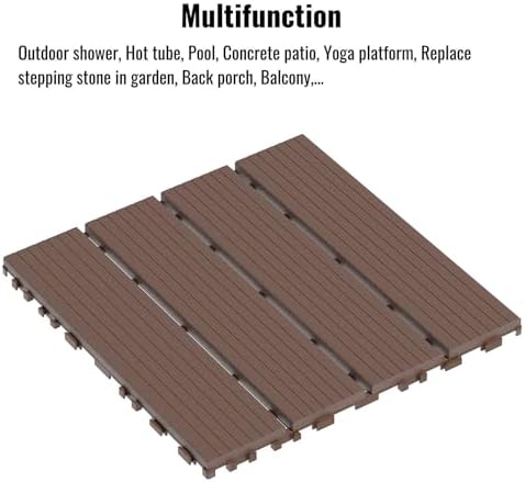 44 Pack Interlocking Deck Tiles, 12x12 Inch Modern Plastic Outdoor Flooring - Image 4
