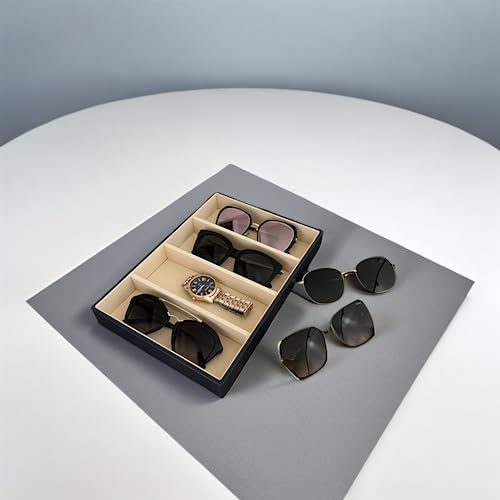 Premium Quality Sunglasses Tray Organizer Display PU Leather Exterior Soft - Image 7
