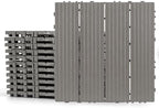 Plastic Interlocking Deck Tiles 12 Pack, 12in Waterproof Patio Flooring by FHWTY