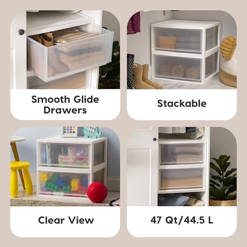 IRIS USA 2-Pack, 47 Qt. Extra Large Stacking Drawer - Image 4