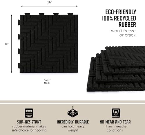 Playsafer Herringbone Rubber Interlocking Tiles | 16 X 16 | Easy Install - Image 4