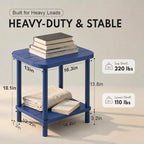 PASAMIC Outdoor Side Table, 2-Tier Oval Patio Table - Image 2