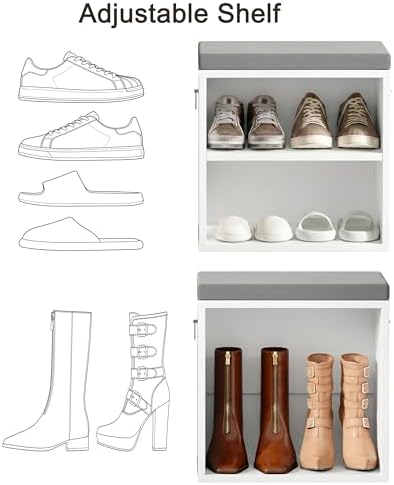 HOOBRO Shoe Storage Bench with Cushion, Entryway Bench - Image 6
