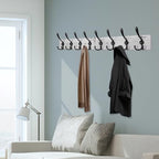 Coat Rack Wall Mount 31.5'' Coat Hanger Wall Mount Old White Coat Hooks - Image 3