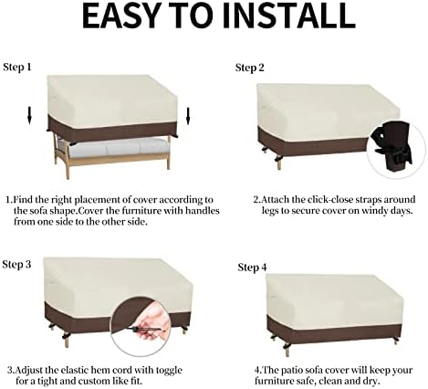 Easy-Going Heavy Duty Outdoor Bench Couch Cover, 85Wx37Dx35H inch - Image 7