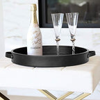 HofferRuffer PU Leather Round Serving Tray - Image 4