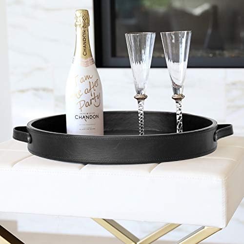 HofferRuffer PU Leather Round Serving Tray - Image 4