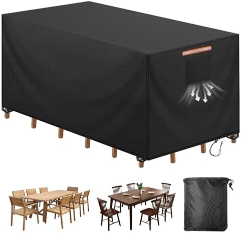 Patio Rectangular Table Chair Set Cover Waterproof 420D Heavy Duty Large by MIFXIN