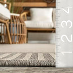 nuLOOM Asha Light Grey Bordered Indoor/Outdoor Area Rug - Image 2