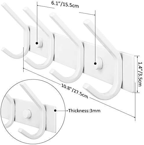 WEBI Coat Rack Wall Mounted, Coat Hooks Wall Mount, Coat Hanger Wall Hook Rack - Image 3
