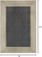 Nuloom Asha Dark Grey/Ivory, Striped Border, Soft and Cozy, High Traffic - Image 2