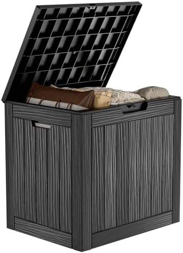 PatioZen 30 Gallon Resin Deck Box, Lockable Outdoor Storage Box by OutdoorLivingPerfected