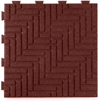 Playsafer Herringbone Rubber Interlocking Tiles | 16 X 16 | Easy Install by Playsafer
