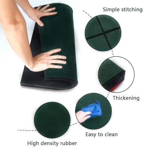 MYOYAY 4 Pack Interlocking Tiles 20"x20"x1" Heavy Duty Rubber Tile Green - Image 6
