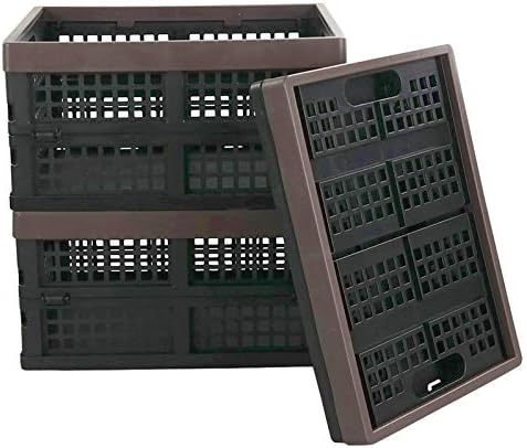 Kekow 15 L Black Plastic Collapsible Storage Basket, Folding Crates Storage by Kekow