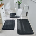 HUXMEYSON 3-Piece Memory Foam Bathroom Rug Set, Dark Grey by HUXMEYSON