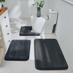 HUXMEYSON 3-Piece Memory Foam Bathroom Rug Set, Dark Grey by HUXMEYSON