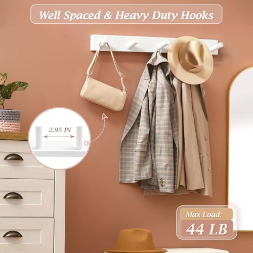 Coat Rack Wall Mount, Wooden Coat Hanger - Image 4
