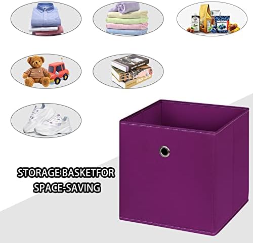 Foldable Storage Cubes Bins, 11 Inch Cloth Storage Cube Fabric Storage Box - Image 3