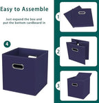 Black Foldable Storage Cubes Bins, Fabric Storage Box Cubes Organizer Baskets - Image 6
