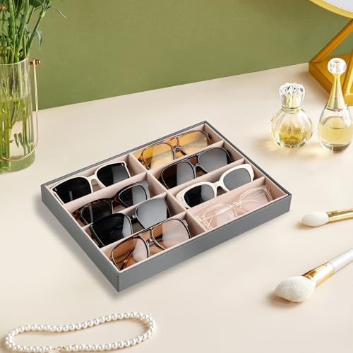 Frebeauty 8-Slot Sunglass Organizer Tray, Sunglass Holder - Image 2