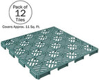 Pure Garden 12-Pack Polypropylene Interlocking Patio Deck Tiles - Image 3