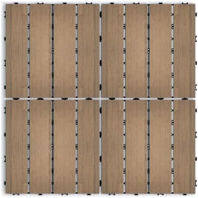 Wood Plastic Composite Interlocking Patio Deck Tiles, 22 Pack 12"x12" Premium - Image 5
