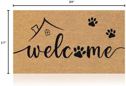 Coir Welcome Mat, Welcome Paws, 17 x 29 in - Image 2