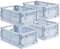 HUUSMOT 4-Pack Collapsible Plastic Storage Baskets, 9.8"x6.5"x3.8" by HUUSMOT