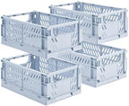 HUUSMOT 4-Pack Collapsible Plastic Storage Baskets, 9.8"x6.5"x3.8" by HUUSMOT