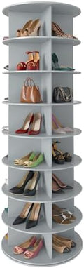 SpaceAid 8 Tier Rotating Shoe Rack Tower, Spinning Shoe Display Lazy Susan by SpaceAid