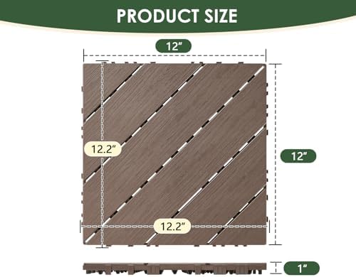 216 PCS Plastic Interlocking Deck Patio Tiles - Image 2