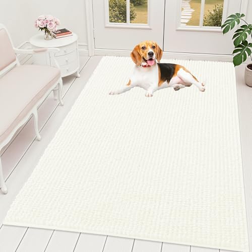 OLANLY Dog Door Mat for Muddy Paws 59x35, Extra Absorbent Chenille Mud Mat by OLANLY