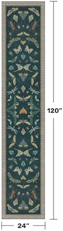 Hazo Haus 2x10 Hallway Runner Rug, Washable Foldable Green Boho Carpet - Image 2
