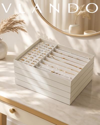 VLANDO Stackable Jewelry Tray, Drawer Organizer - Image 4