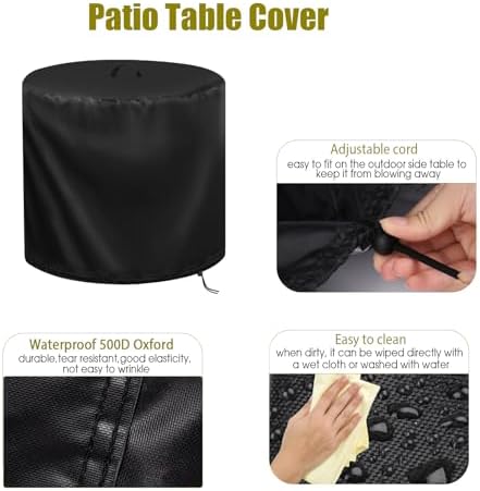 Patio Table Cover for Decksplore 23.6” Outdoor Patio Side Table - Image 4