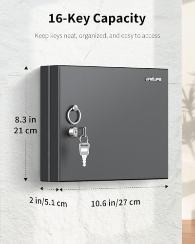 Uniclife 16 Keys Key Lock Box, Wall Mount Key Box, Car Key Organizer - Image 2