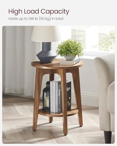 VASAGLE Round Side Table with Lower Shelf, End Table - Image 6