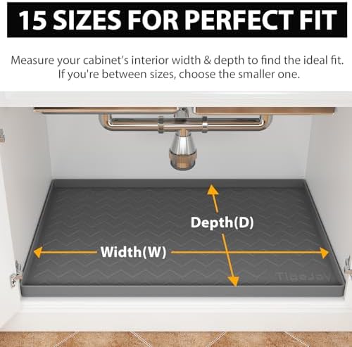TigeJoy Under Sink Mats for Kitchen Waterproof 19" x 19", Cabinet Liner - Image 5