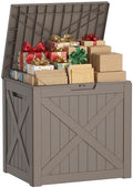 40 Gal Outdoor Storage Box Waterproof Lockable Deck Boxes Grey by ASKPASS