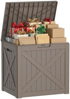 40 Gal Outdoor Storage Box Waterproof Lockable Deck Boxes Grey by ASKPASS